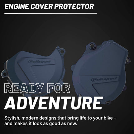Polisport Clutch and Ignition Cover Protector Kit (Blue)- Compatible with Husqvarna FE 450/501 (2017-2022)