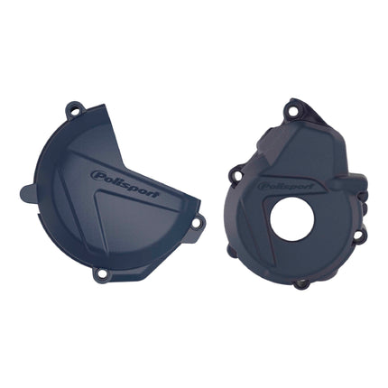 Polisport Clutch and Ignition Cover Protector Kit (Blue) - Compatible with Husquvarna FE250/350(2018)