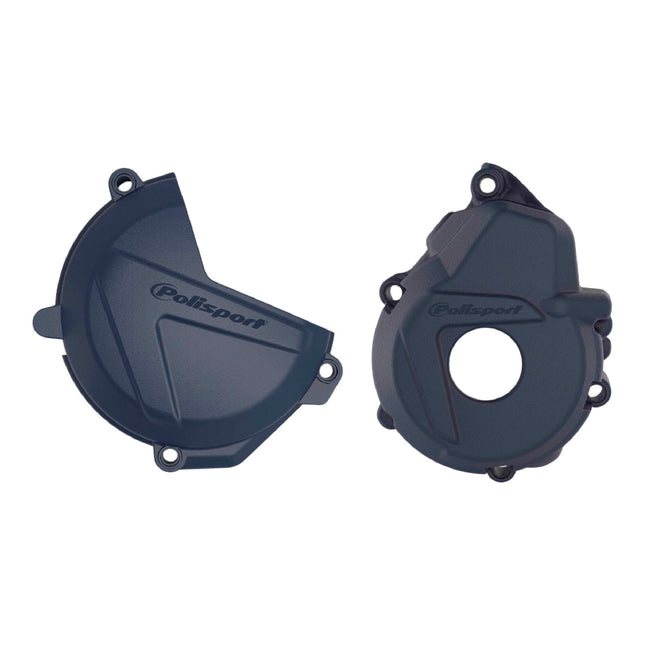 Polisport Clutch and Ignition Cover Protector Kit (Blue) - Compatible with Husquvarna FE250/350(2018)