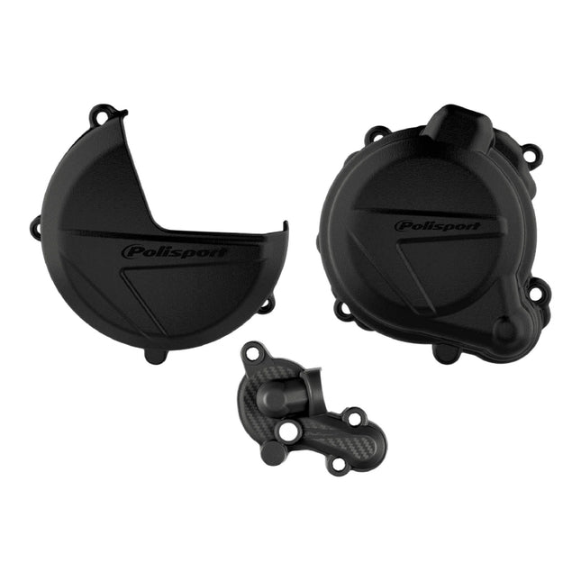 Polisport Clutch and Ignition Cover Protector Kit (Black) - Compatible with BETA RR250/300 (2013-2017) & X_TRAINER 300(2018-2021)