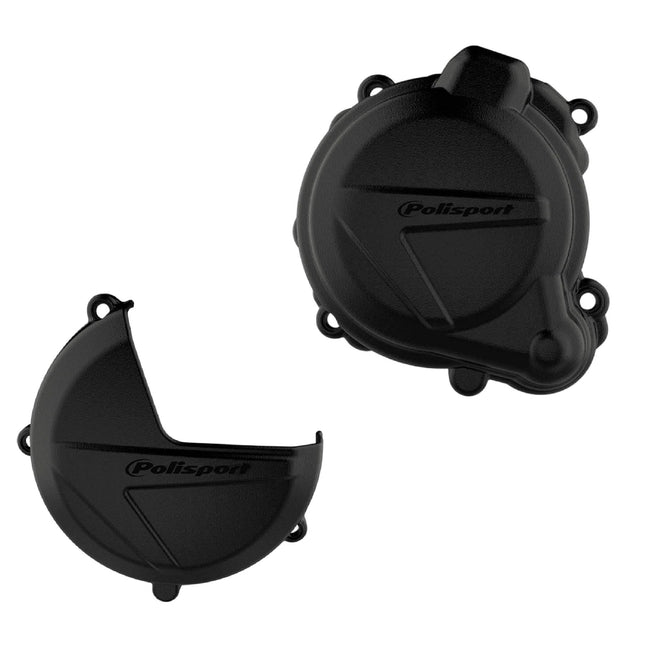 Polisport Clutch and Ignition Cover Protector Kit (Black) - Compatible with BETA RR250/300 (2013-2017) & X_TRAINER 300(2018-2021)