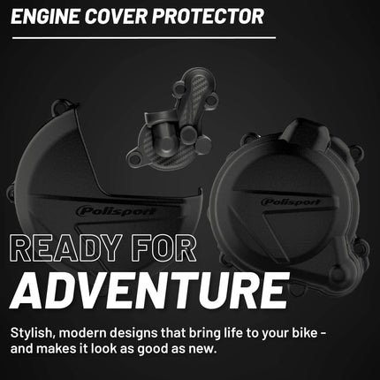 Polisport Clutch and Ignition Cover Protector Kit (Black) - Compatible with BETA RR250/300 (2013-2017) & X_TRAINER 300(2018-2021)