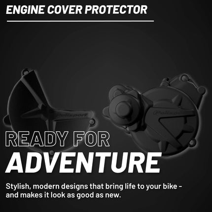 Polisport Clutch and Ignition Cover Protector Kit (Black) - Compatible with GASGAS EC/XC250/300(2017-2020)