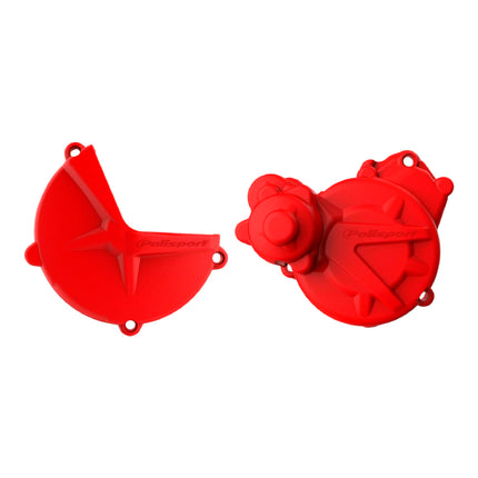 Polisport Clutch and Ignition Cover Protector Kit (Red) - Compatible with GASGAS EC/XC250/300(2017-2020)