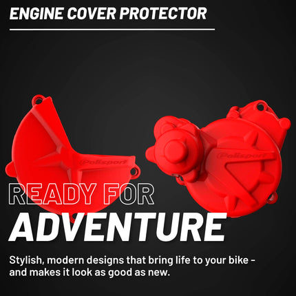 Polisport Clutch and Ignition Cover Protector Kit (Red) - Compatible with GASGAS EC/XC250/300(2017-2020)