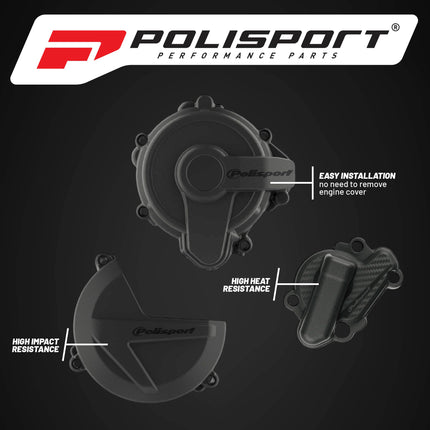 Polisport Motocross Motorcycles (MX) Engine Covers Protector Kit for Sherco SE 250 SE 300 Motorcycles (2014-2024) Dirt Bikes
