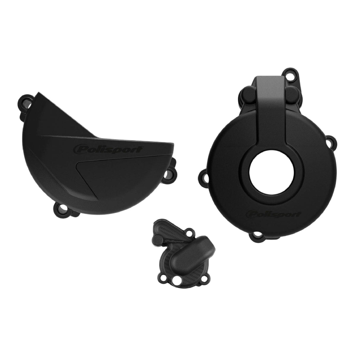 Polisport Clutch and Ignition Cover Protector Kit (Black) - Compatible with Sherco SE-F 250/300 (2014-2022)