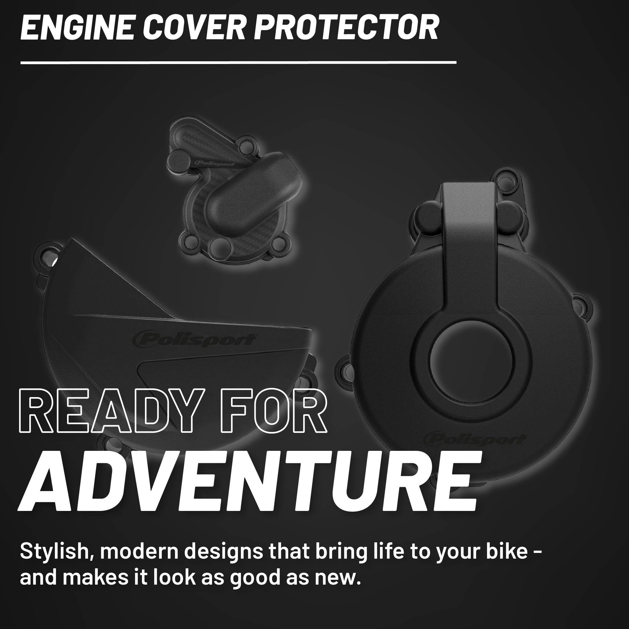 Polisport Clutch and Ignition Cover Protector Kit (Black) - Compatible with Sherco SE-F 250/300 (2014-2022)