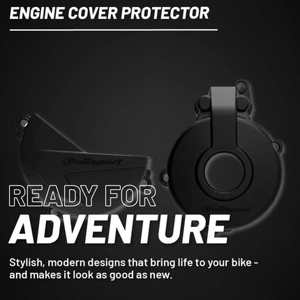 Polisport Clutch and Ignition Cover Protector Kit (Black) - Compatible with Sherco SE-F 250/300 (2014-2022)
