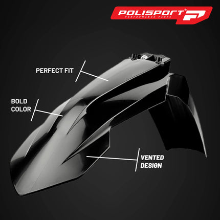 Polisport Motocross (MX) Replica Plastic Kit for KTM XC & XC-F (2019–2022) Dirt Bike – OEM Quality, Durable, Flexible & Perfect Fit – Black