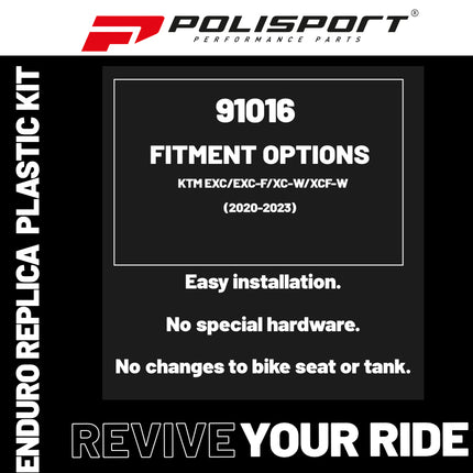 Polisport Motocross (MX) Replica Plastic Enduro Kit for KTM EXC/EXC-F/XC-W/XCF-W (2020-2023) Dirt Bike