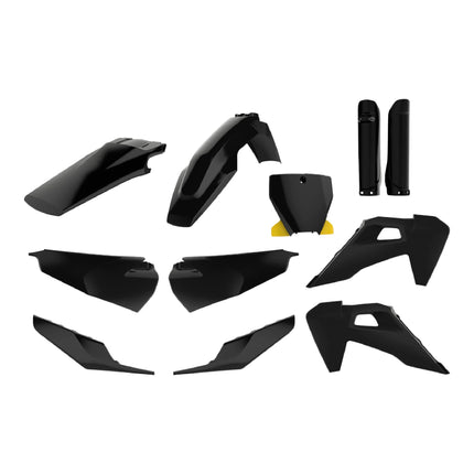 Polisport Motocross (MX) Replica Plastic Kit for HUSQVARNA TC & FC (2019 - 2020) Dirt Bike – OEM Quality, Durable, Flexible & Perfect Fit – Black