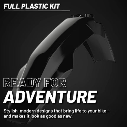Polisport Motocross (MX) Replica Plastic Kit for HUSQVARNA TC & FC (2019 - 2020) Dirt Bike – OEM Quality, Durable, Flexible & Perfect Fit – Black