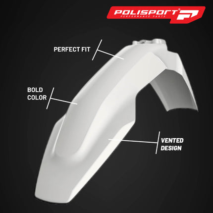 Polisport Motocross (MX) Replica Plastic Kit for Husqvarna FC250-450, FX350-450, TC50-125, TX300 (2019-2022) Dirt Bike – OEM Quality, Durable, Flexible & Perfect Fit – White