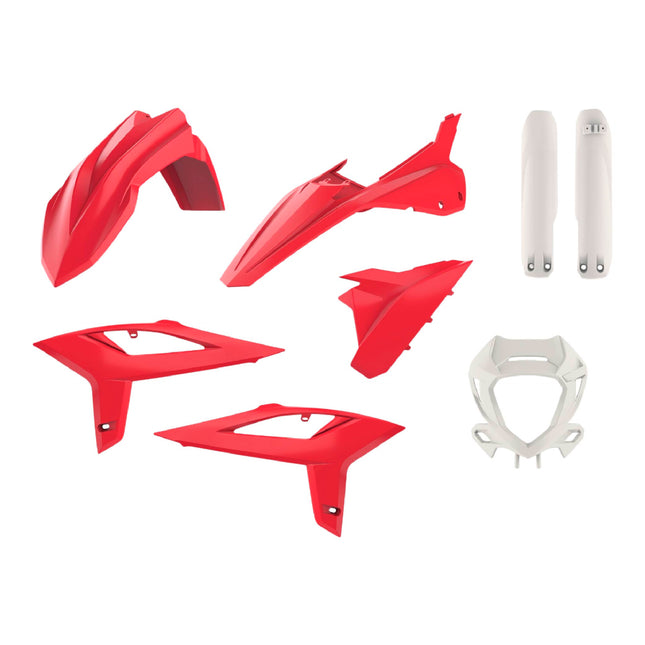 Polisport Motocross (MX) Replica Plastic Kit for BETA RR 2T & 4T (2020–2022) Dirt Bike – OEM Quality, Durable, Flexible & Perfect Fit – Red/White