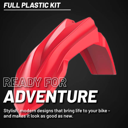Polisport Motocross (MX) Replica Plastic Kit for BETA RR 2T & 4T (2020–2022) Dirt Bike – OEM Quality, Durable, Flexible & Perfect Fit – Red/White
