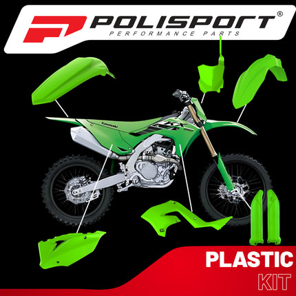Polisport Motocross (MX) Restyling Kit for Kawasaki KX 450F (2019-23) Dirt Bike – OEM Quality, Durable, Flexible & Perfect Fit – Green