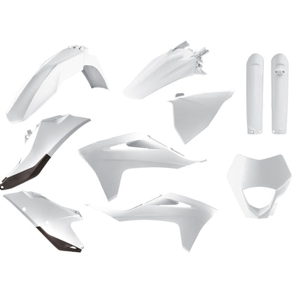 Polisport Motocross (MX) Replica Plastic Enduro Kit for GASGAS EC & EC-F (2021–2023) Dirt Bike – OEM Quality, Durable, Flexible & Perfect Fit – White