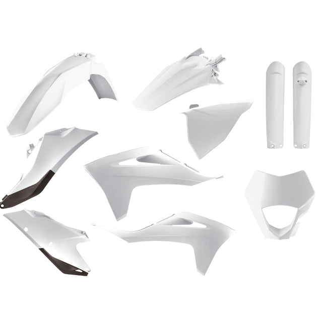 Polisport Motocross (MX) Replica Plastic Enduro Kit for GASGAS EC & EC-F (2021–2023) Dirt Bike – OEM Quality, Durable, Flexible & Perfect Fit – White