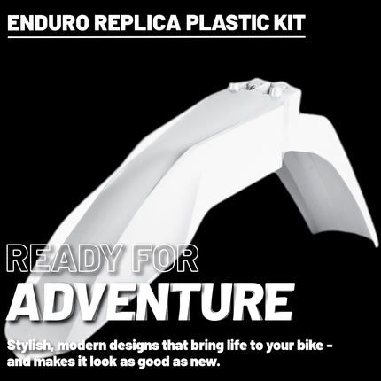 Polisport Motocross (MX) Replica Plastic Enduro Kit for GASGAS EC & EC-F (2021–2023) Dirt Bike – OEM Quality, Durable, Flexible & Perfect Fit – White