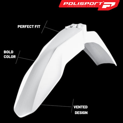 Polisport Motocross (MX) Replica Plastic Enduro Kit for GASGAS EC & EC-F (2021–2023) Dirt Bike – OEM Quality, Durable, Flexible & Perfect Fit – White