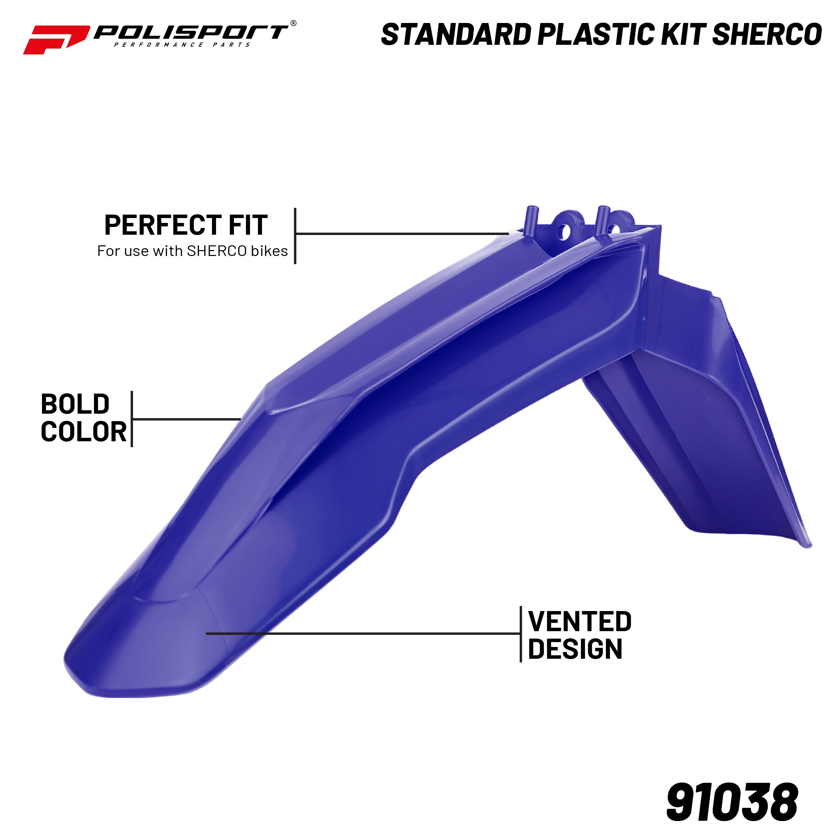 Polisport Full Plastic Kit for SE/SE-F (2017-2023) OEM Quality Restyling Kit with Superior Fit, Flexibility, and Durability (Blue/White)