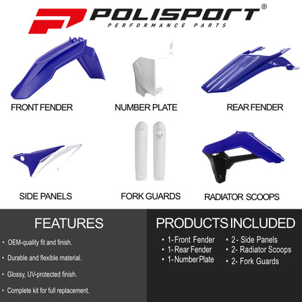Polisport Motocross (MX) Replica Plastic Enduro Kit for Sherco SC/SC-F (2019-23) Dirt Bike