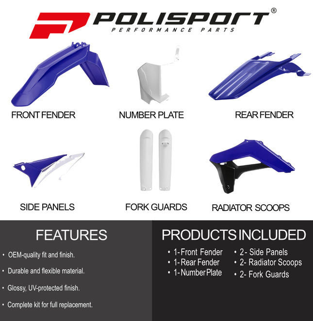 Polisport Motocross (MX) Replica Plastic Enduro Kit for Sherco SC/SC-F (2019-23) Dirt Bike