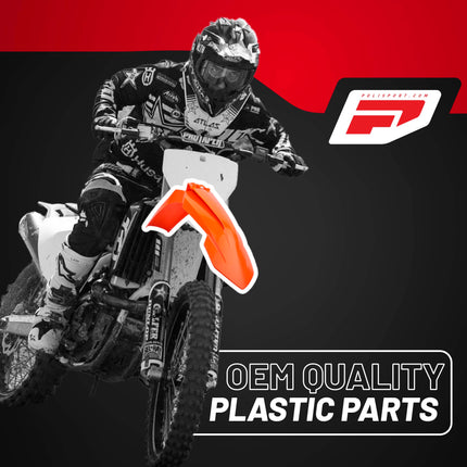 Polisport Motocross (MX) Replica Plastic Kit for KTM EXC/EXC-F & XC-W/XCF-W (2020–2023) Dirt Bike – OEM Quality, Durable, Flexible & Perfect Fit – Black/Orange