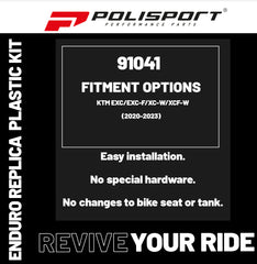 Polisport Motocross (MX) Replica Plastic Enduro Kit for KTM EXC/EXC-F/XC-W/XCF-W (2020-2023) Dirt Bike