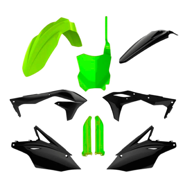 Polisport Motocross (MX) Replica Plastic Kit for Kawasaki KXF450 (2017–2018) Dirt Bike – OEM Quality, Durable, Flexible & Perfect Fit – FLO Yellow/Black