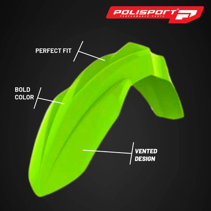 Polisport Motocross (MX) Replica Plastic Kit for Kawasaki KXF450 (2017–2018) Dirt Bike – OEM Quality, Durable, Flexible & Perfect Fit – FLO Yellow/Black