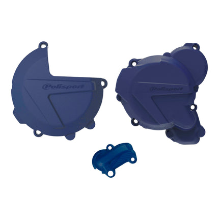 Polisport Clutch and Ignition Cover Protector Kit (Blue) - Compatible with Husquvarna TE250/300(13-16)
