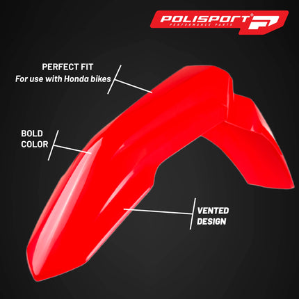 Polisport Motocross (MX) Replica Plastic Kit for Honda CRF450R (2021-2024) Dirt Bike – OEM Quality, Durable, Flexible & Perfect Fit – Red/Black