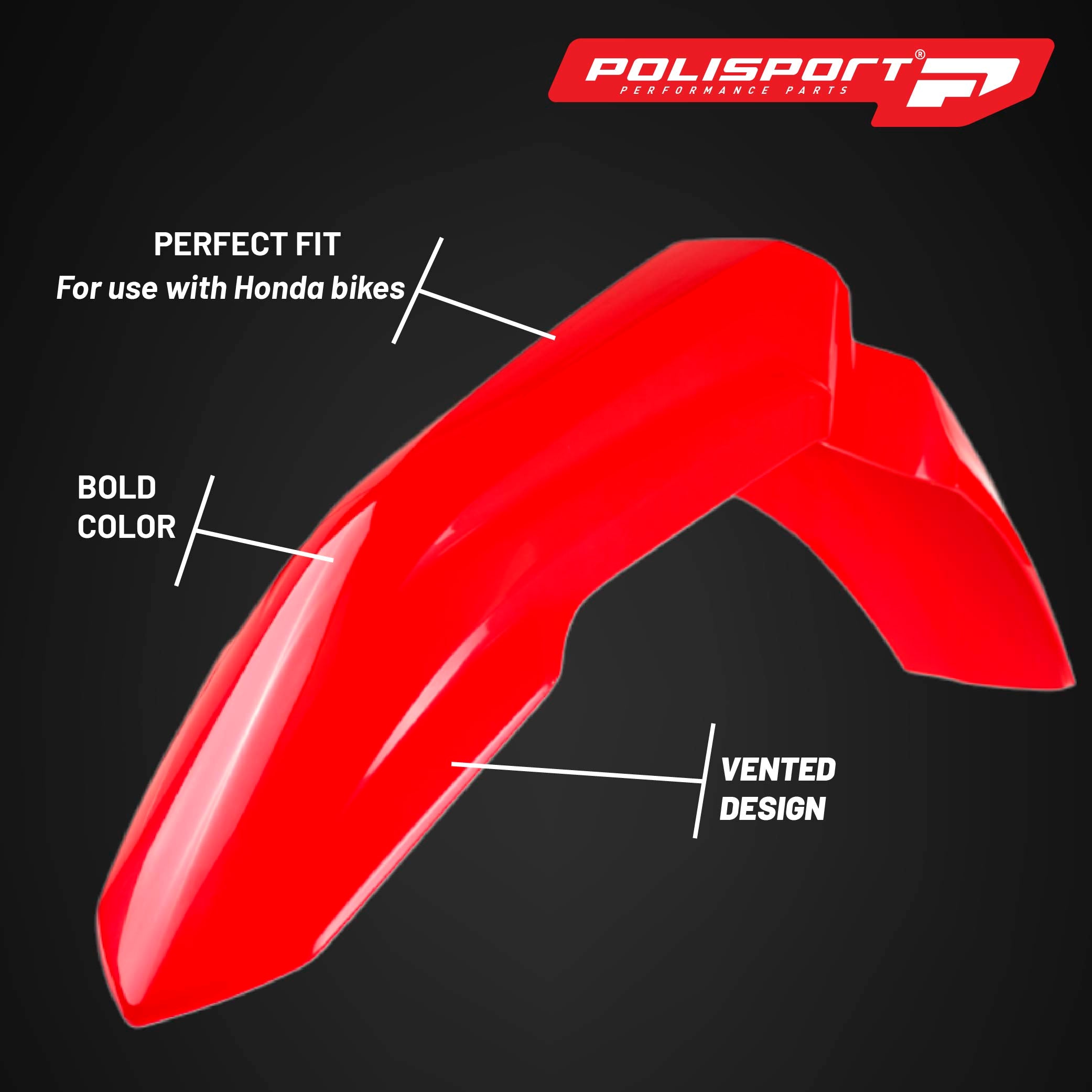 Polisport Motocross (MX) Replica Plastic Kit for Honda CRF450R (2021-2024) Dirt Bike – OEM Quality, Durable, Flexible & Perfect Fit – Red/Black