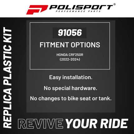 Polisport MX Plastic Kit for Honda CRF 250R (2022–2024), OEM, Black