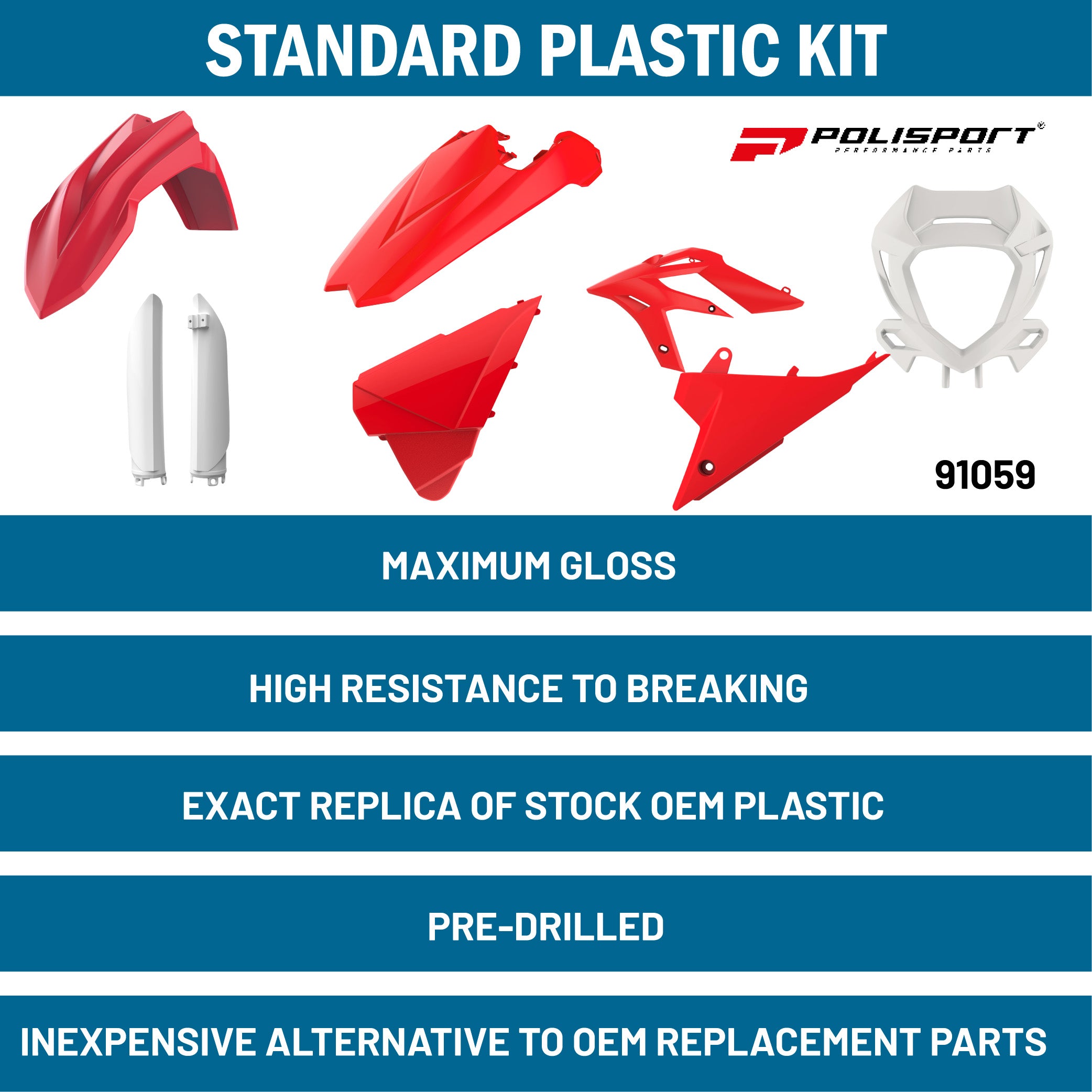 Polisport Full Replica Plastic Kit Beta X-Trainer (2020-2022) - OEM Red/White