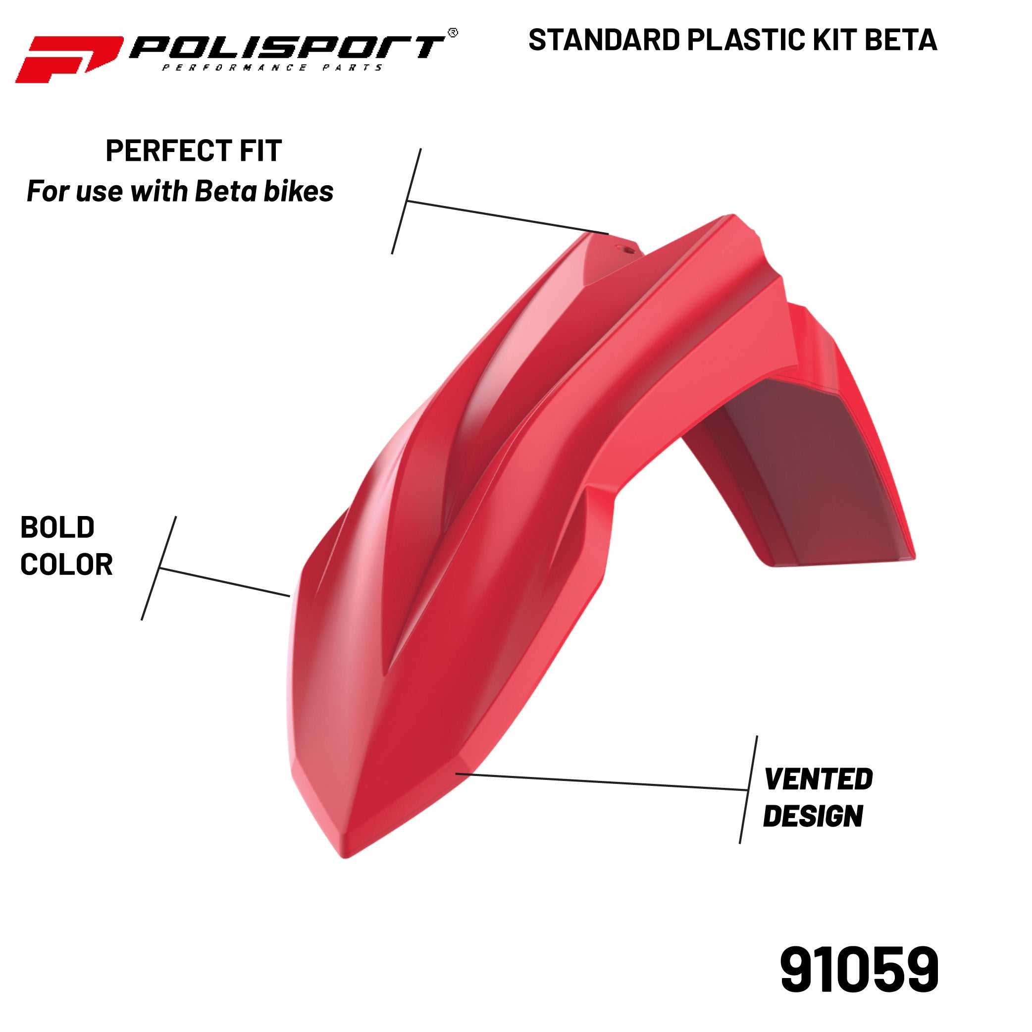 Polisport Full Replica Plastic Kit Beta X-Trainer (2020-2022) - OEM Red/White