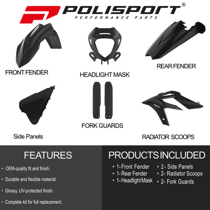 Polisport Motocross (MX) Replica Plastic Enduro Kit for Beta X-Trainer (2020-22) Dirt Bike