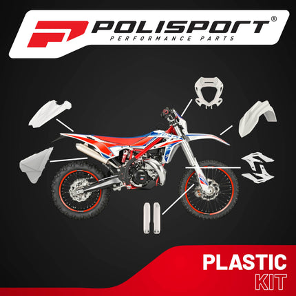 Polisport Motocross (MX) Replica Plastic Kit for BETA X-Trainer (2020–2022) Dirt Bike – OEM Quality, Durable, Flexible & Perfect Fit – White