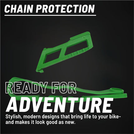 Polisport Motocross Motorcycles (MX) Chain Guide & Chain Slider for Kawasaki KX250F (2021-25) and KX450F (2019-25) Dirt Bikes - OEM Quality TPU Chain Guide & Slider, Durable, Easy to Install, Green