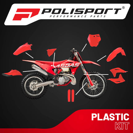 Polisport Motocross (MX) Replica Plastic Kit for GasGas EX/EX-F (2022-23) Dirt Bike – OEM Quality, Durable, Flexible & Perfect Fit – Red