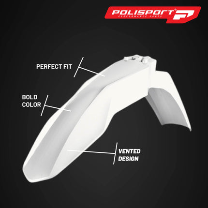 Polisport Motocross (MX) Replica Plastic Kit for GASGAS MC/EX/EX-F 125-450 (2021–2022) Dirt Bike – OEM Quality, Durable, Flexible & Perfect Fit – White