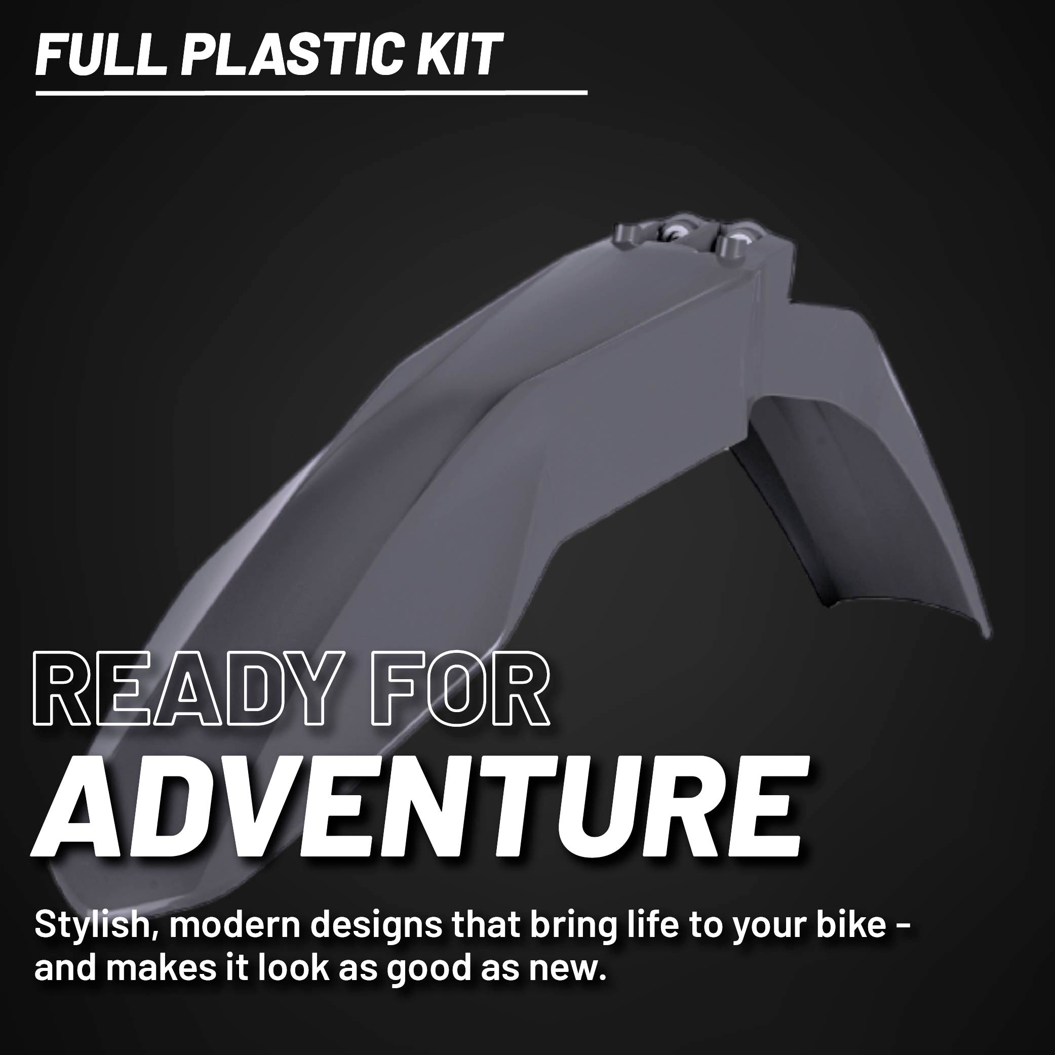 Polisport Motocross (MX) Replica Plastic Kit for GASGAS EC/EC-F 250 &EC/EC-F 300 (2021–2022) Dirt Bike – OEM Quality, Durable, Flexible & Perfect Fit – Nardo Grey