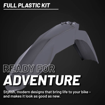 Polisport Motocross (MX) Replica Plastic Kit for GASGAS EC/EC-F 250 &EC/EC-F 300 (2021–2022) Dirt Bike – OEM Quality, Durable, Flexible & Perfect Fit – Nardo Grey