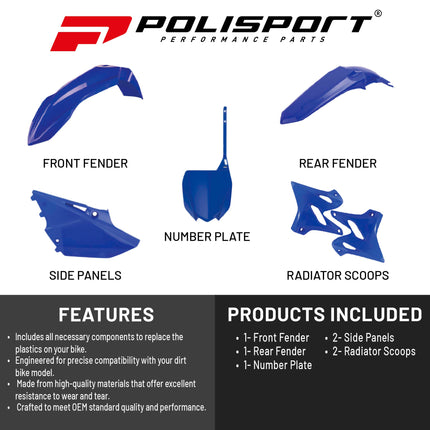 Polisport Motocross (MX) Replica Plastic Kit for Yamaha YZ 125 & YZ 250 (2021) Dirt Bike