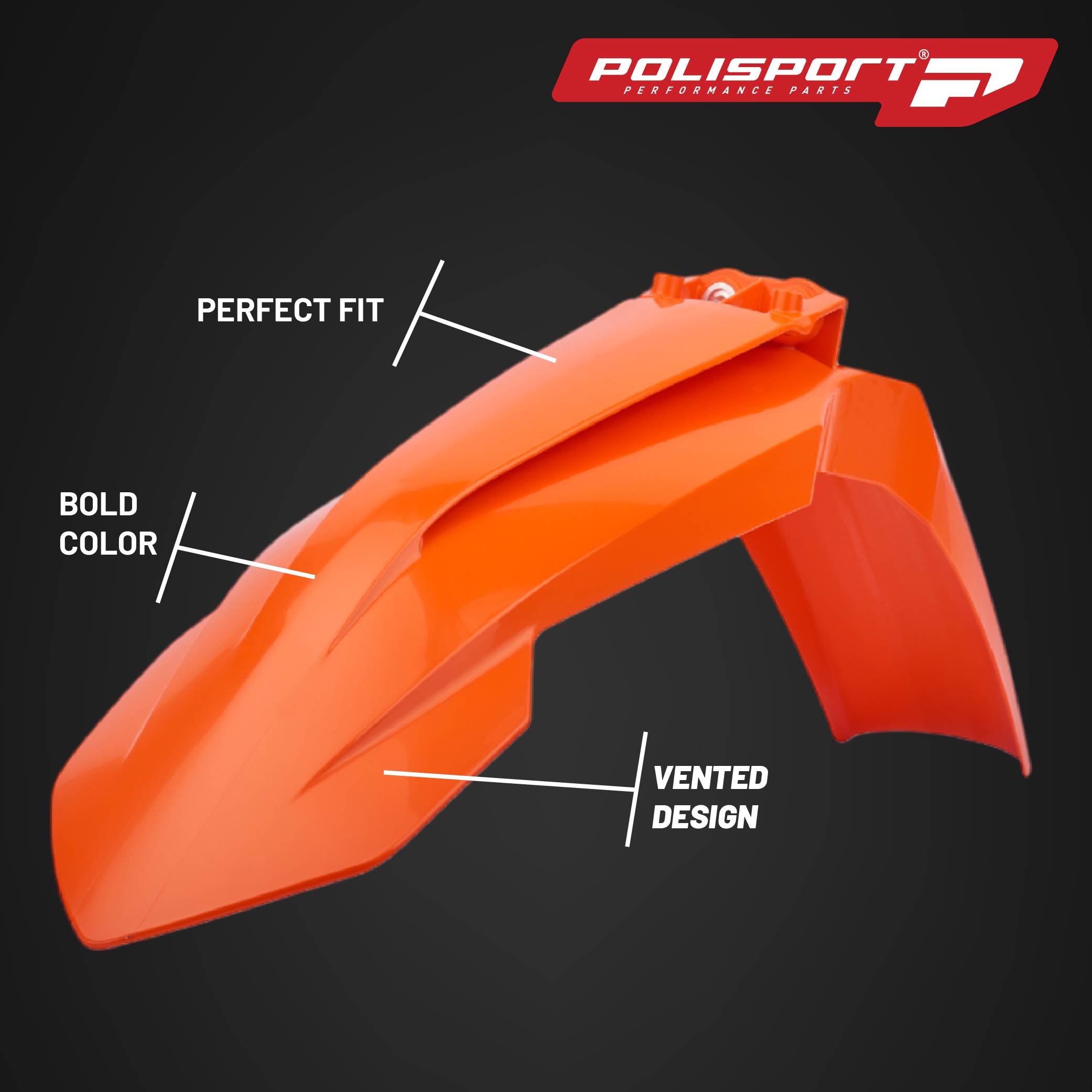 Polisport Motocross (MX) Replica Plastic Kit for KTM XC/XC-F (2019-22) Dirt Bike – OEM Quality, Durable, Flexible & Perfect Fit – Orange/White/Black