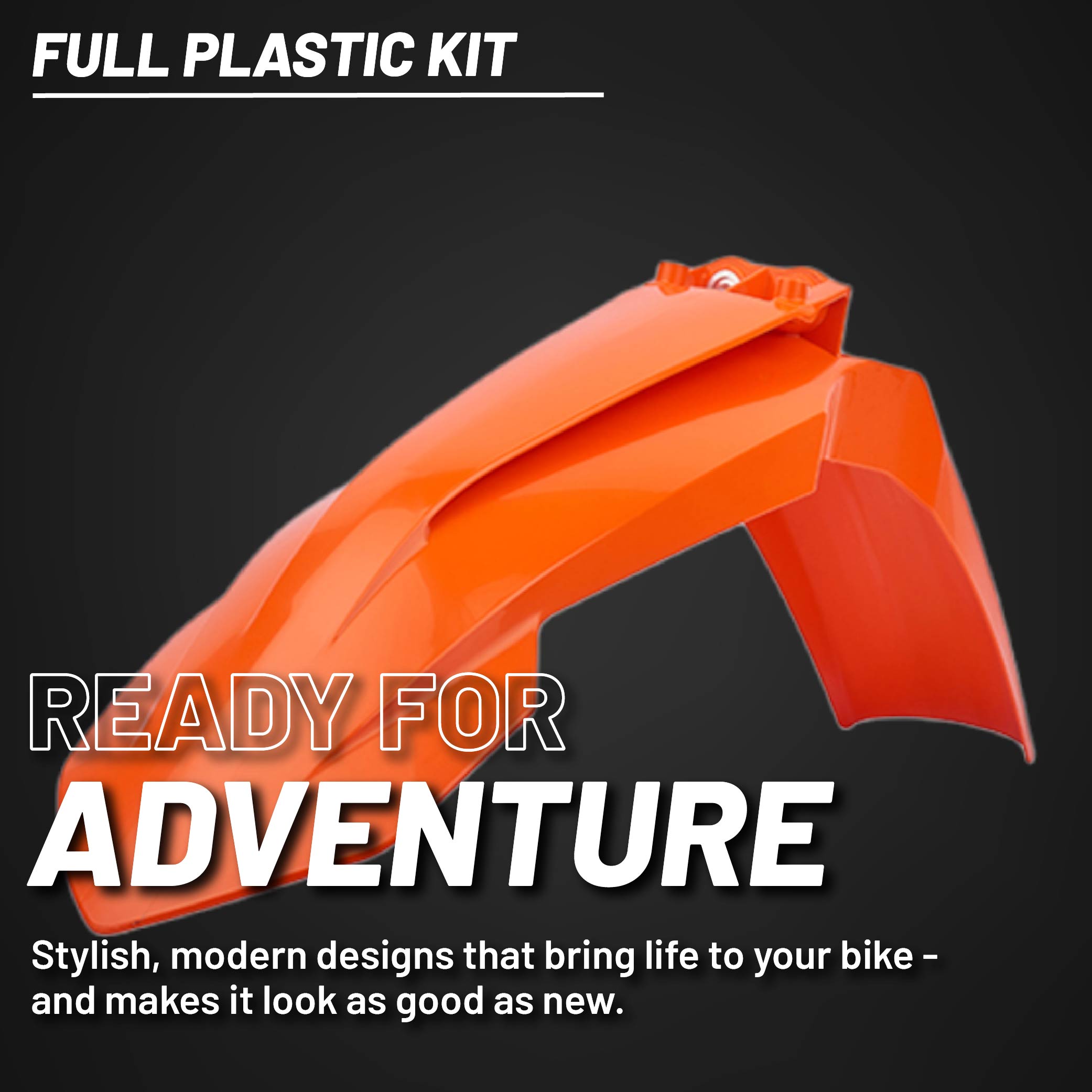 Polisport Motocross (MX) Replica Plastic Kit for KTM XC/XC-F (2019–2022) Dirt Bike – OEM Quality, Durable, Flexible & Perfect Fit – Orange