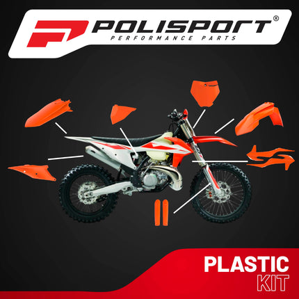 Polisport Motocross (MX) Replica Plastic Kit for KTM XC/XC-F (2019–2022) Dirt Bike – OEM Quality, Durable, Flexible & Perfect Fit – Orange
