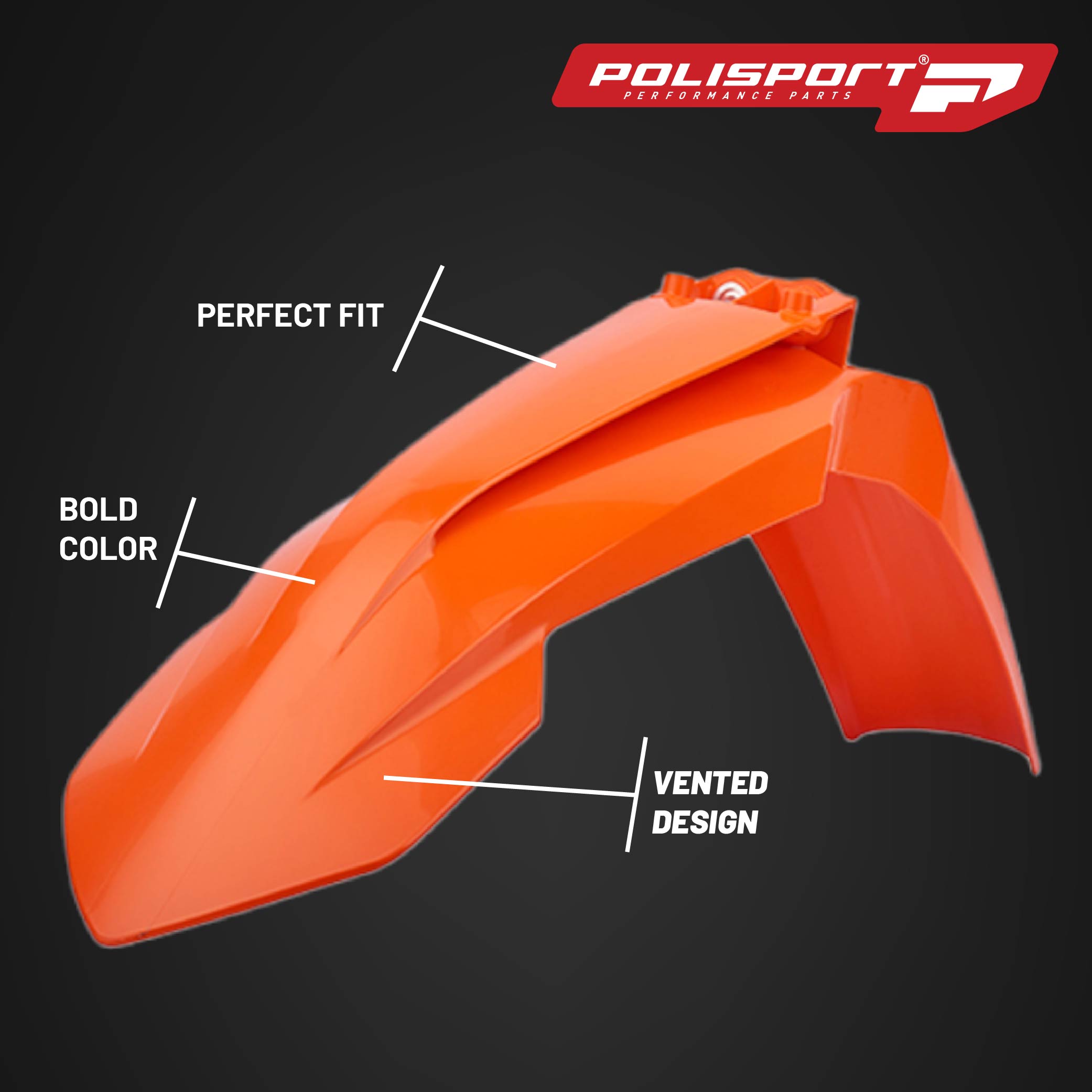 Polisport Motocross (MX) Replica Plastic Kit for KTM XC/XC-F (2019–2022) Dirt Bike – OEM Quality, Durable, Flexible & Perfect Fit – Orange